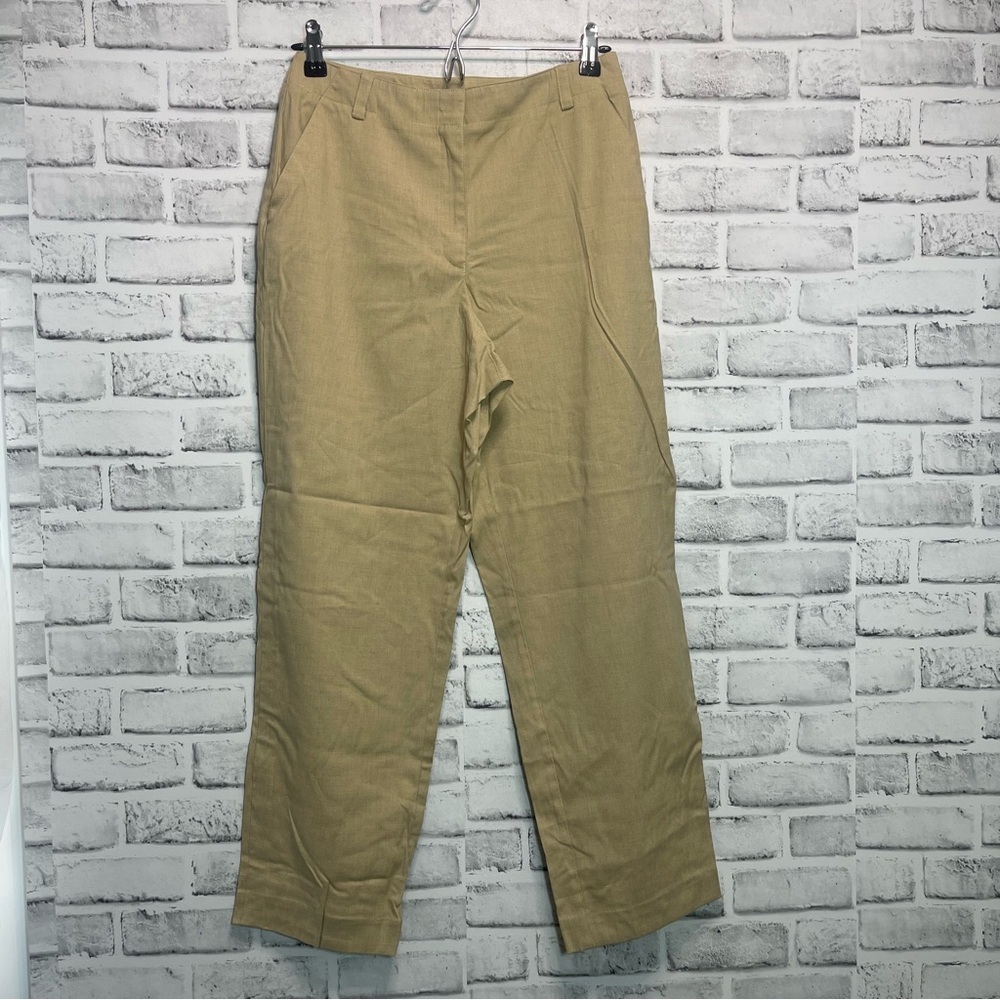 Liz Claiborne Sport Khaki Flat Front Lightweight Petite Pants 8P - Picture 2 of 8